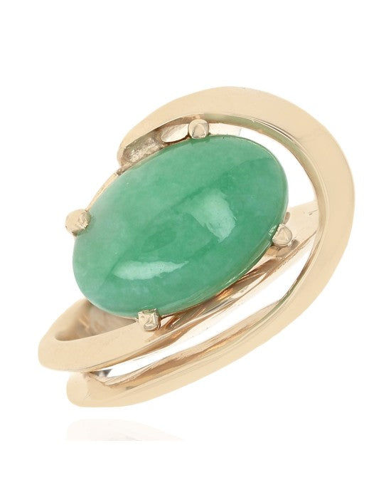 Oval Jadeite Swirl Ring