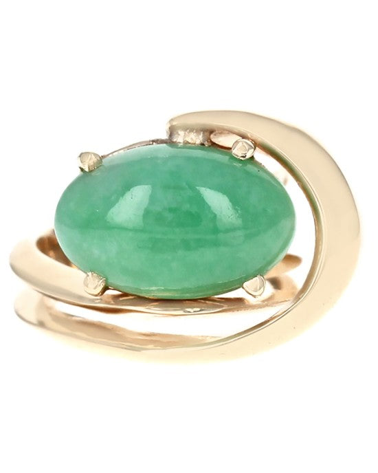 Oval Jadeite Swirl Ring