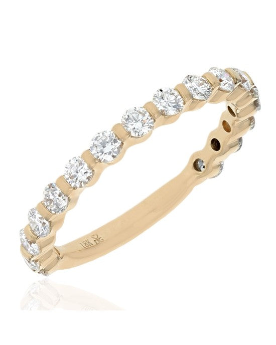 Bar Set Diamond Band in Yellow Gold