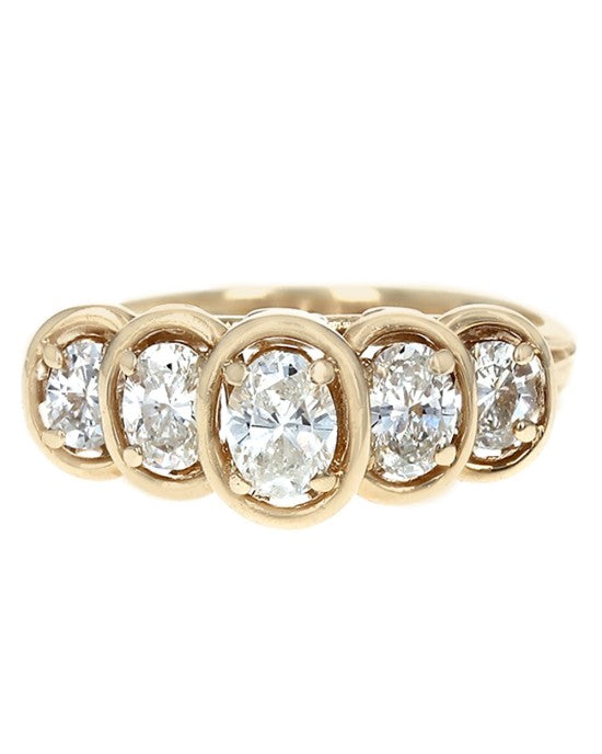5 Stone Graduated Oval Diamond Ring