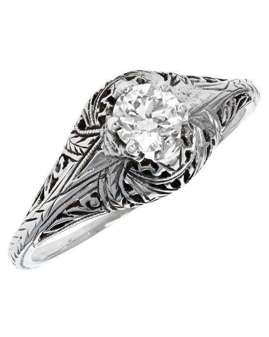 Vintage European Diamond Solitaire Ring
