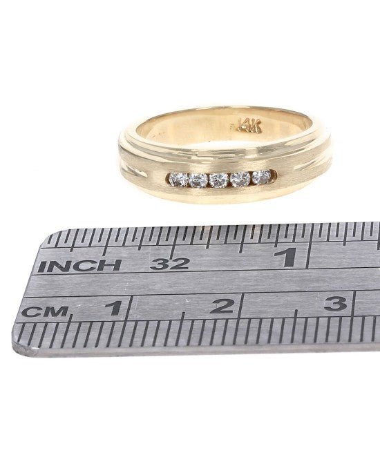 Channel Set Diamond Band in Yellow Gold