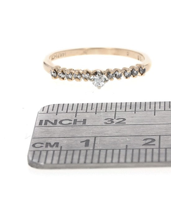 Thin Diamond Ring in White and Yellow Gold