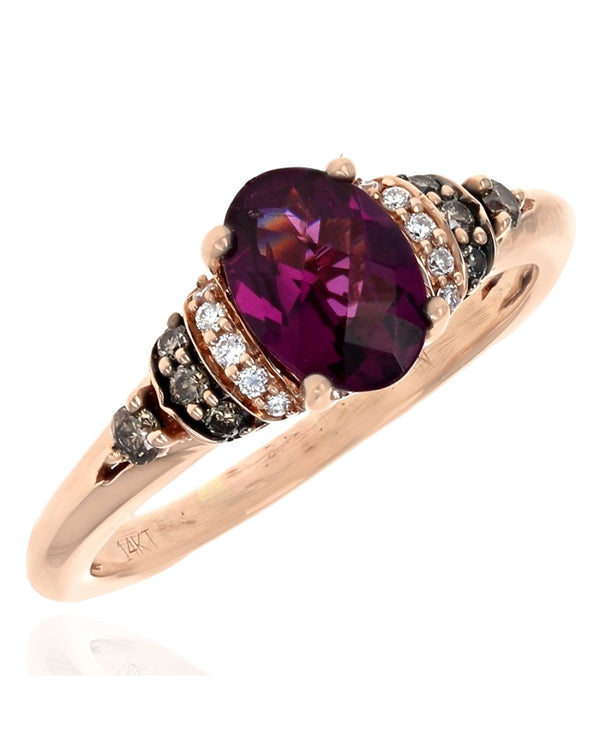 Le Vian Checkerboard Garnet and Diamond Ring