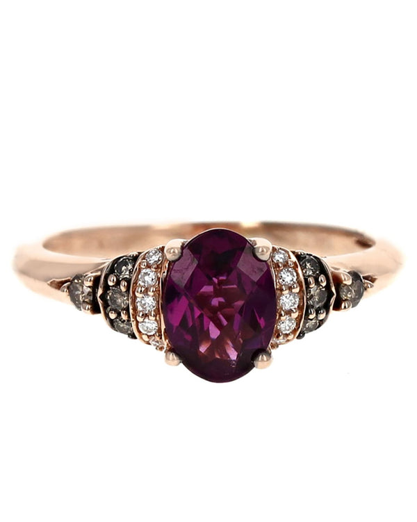 Le Vian Checkerboard Garnet and Diamond Ring