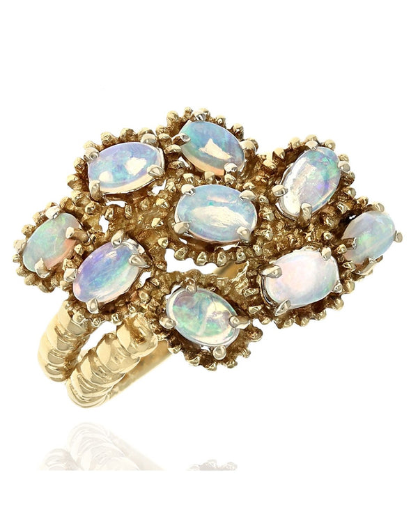 Opal Cluster Ring in Gold
