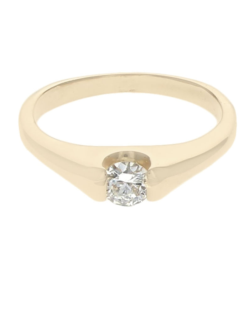 Diamond Solitaire Engagement Ring in Yellow Gold