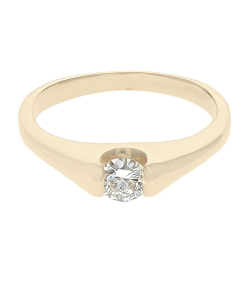 Diamond Solitaire Engagement Ring in Yellow Gold