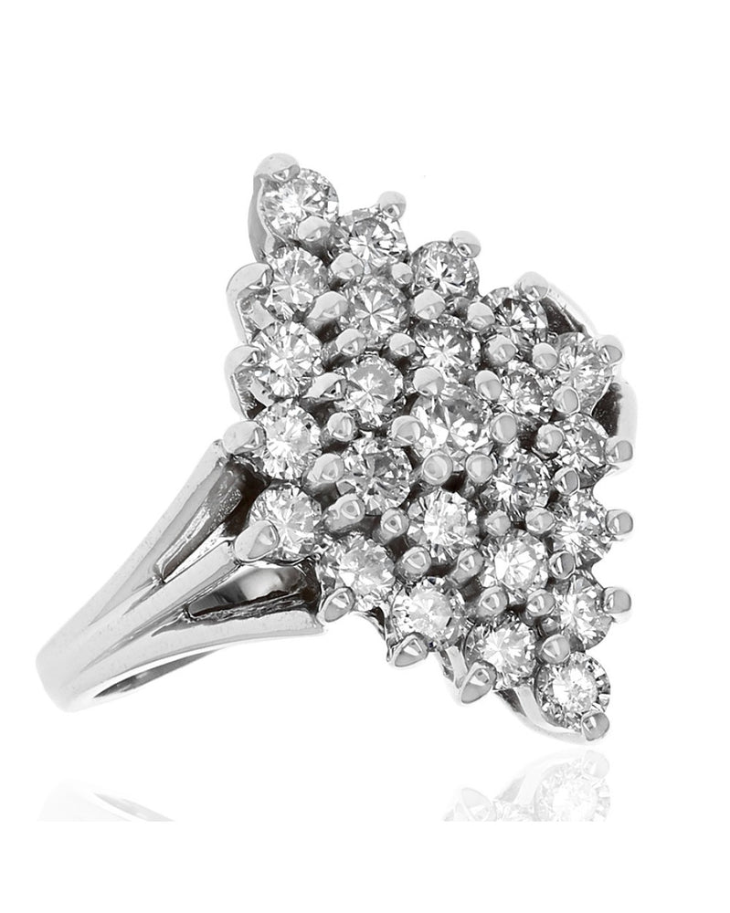 Diamond Shaped Diamond Cluster Ring