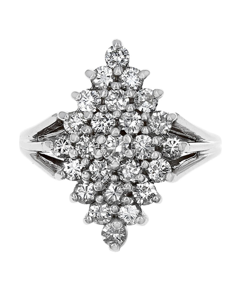 Diamond Shaped Diamond Cluster Ring