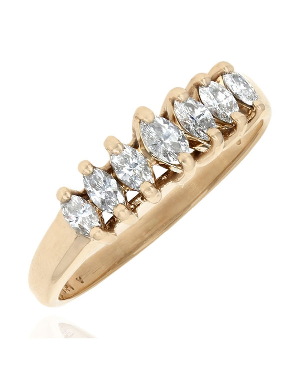7 Stone Diamond Ring in Yellow Gold