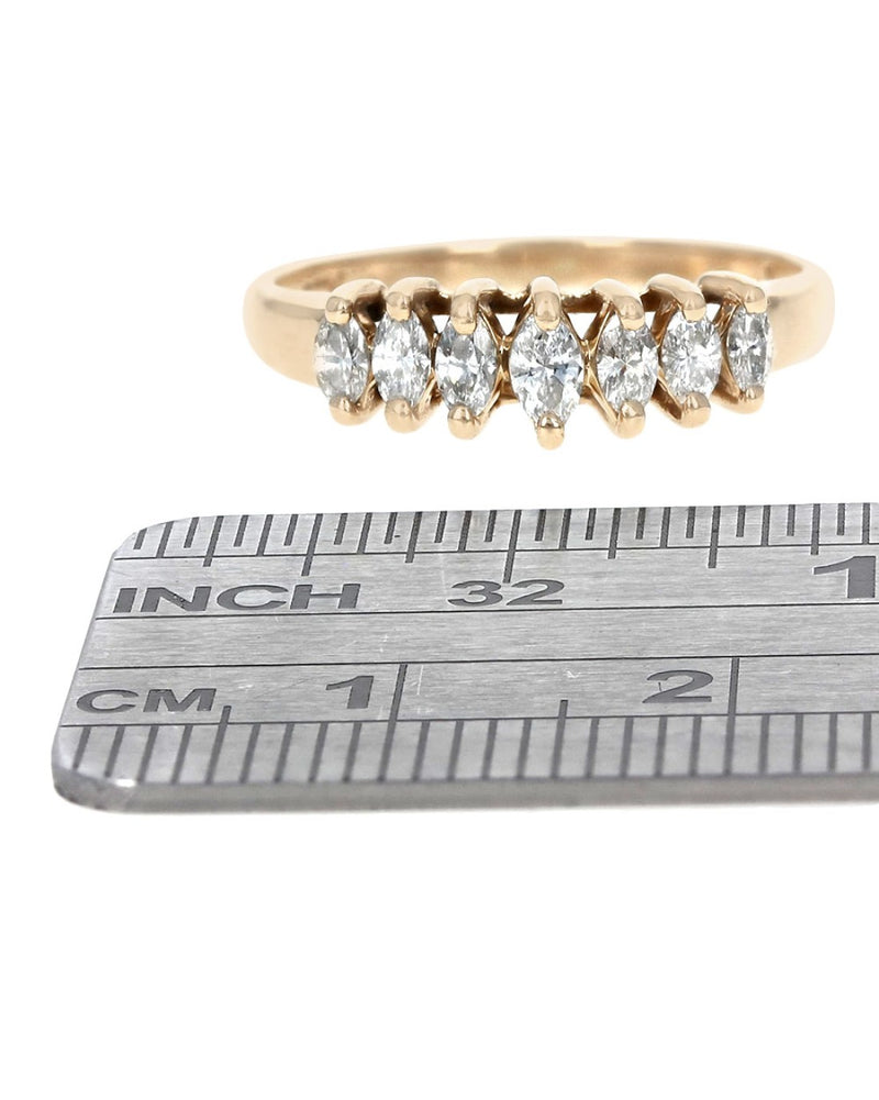 7 Stone Diamond Ring in Yellow Gold