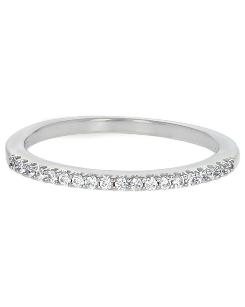 Diamond Thin Scalloped Edge Band in White Gold