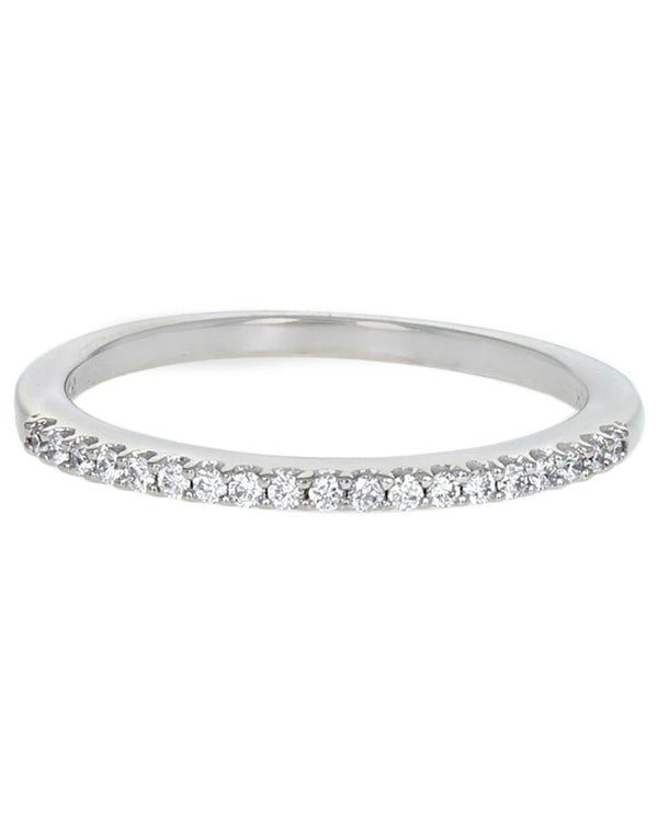 Diamond Thin Scalloped Edge Band in White Gold