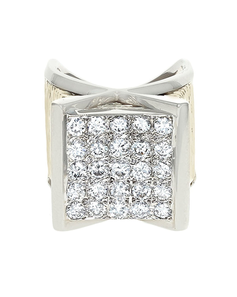 Diamond Pave Square Top Fashion Ring