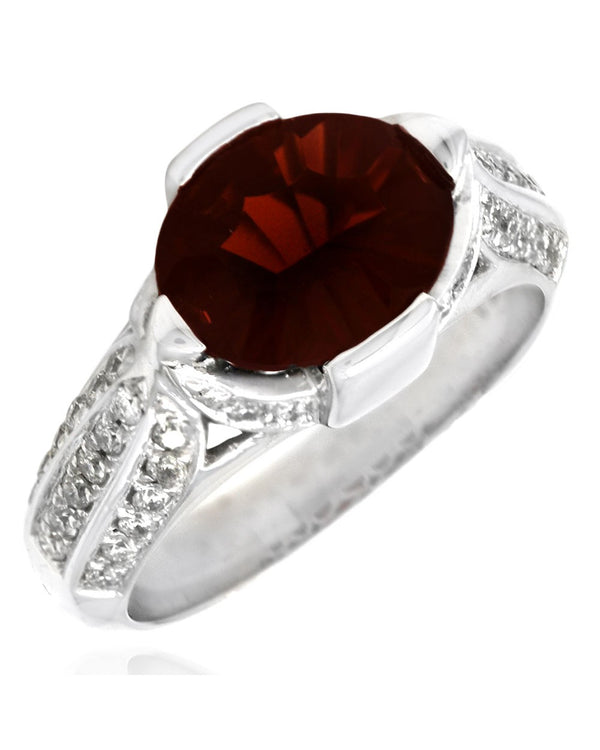Garnet and Diamond Fashion Ring in Gold
