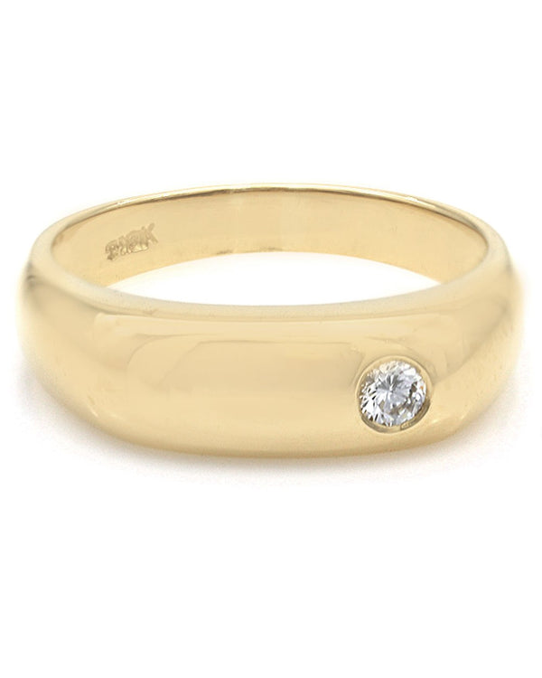 Gentlemen's Diamond Solitaire Ring in Yellow Gold