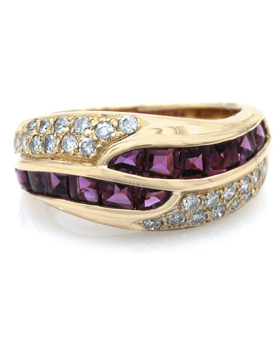 Pink Sapphire and Diamond Bypass Ring