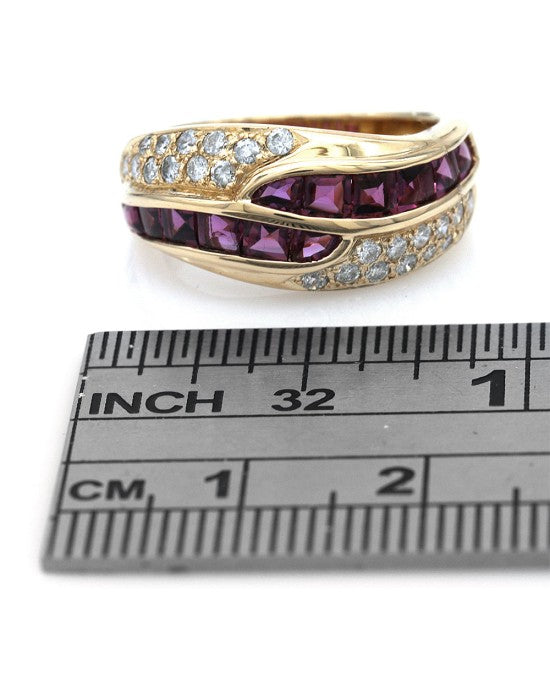 Pink Sapphire and Diamond Bypass Ring