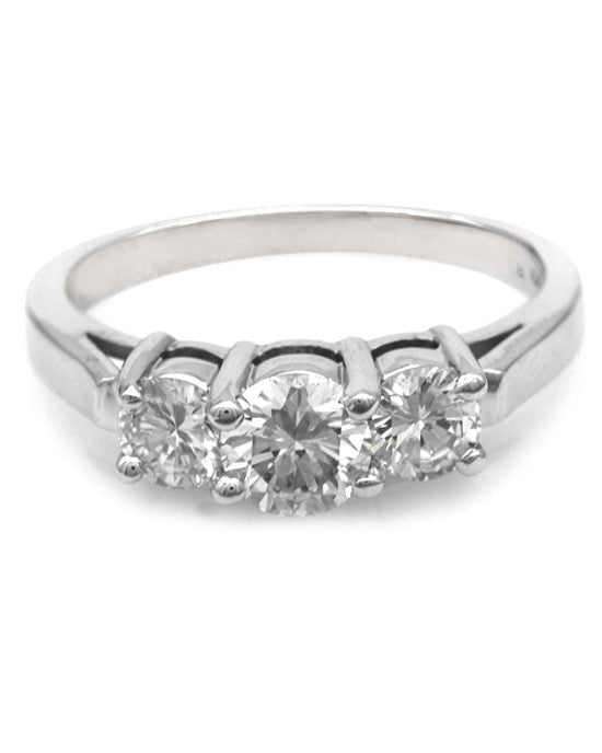 3 Stone Diamond Ring in White Gold