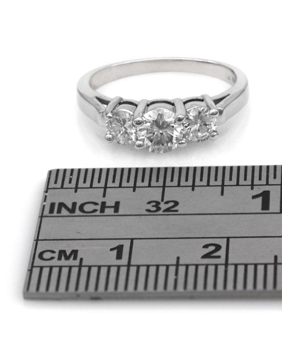 3 Stone Diamond Ring in White Gold