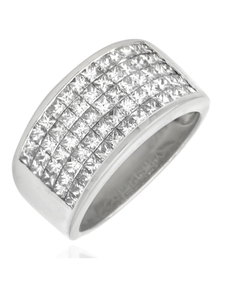 Diamond Tapered Ring in White Gold