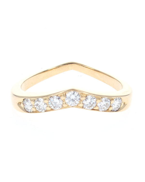Diamond Chevron Ring in Yellow Gold