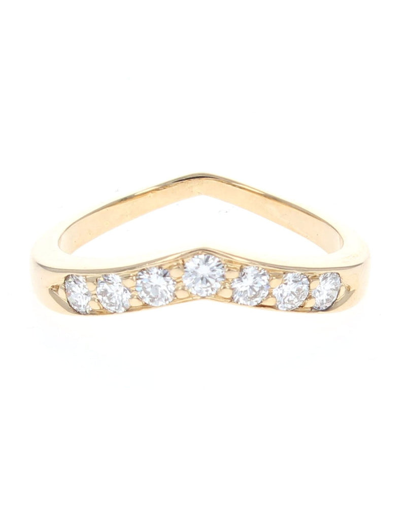 Diamond Chevron Ring in Yellow Gold
