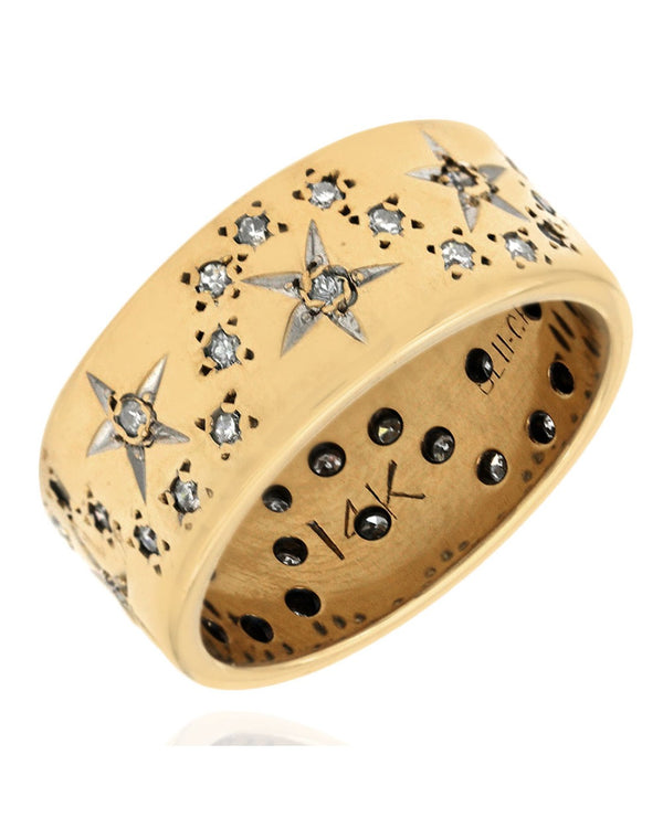 Diamond Stars Band in Yellow Gold