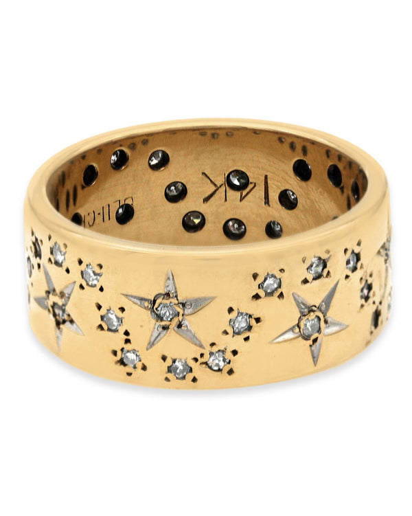 Diamond Stars Band in Yellow Gold