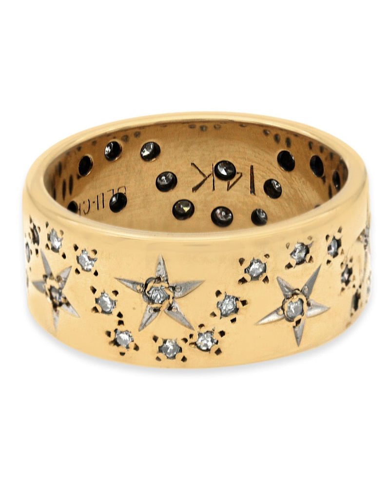 Diamond Stars Band in Yellow Gold