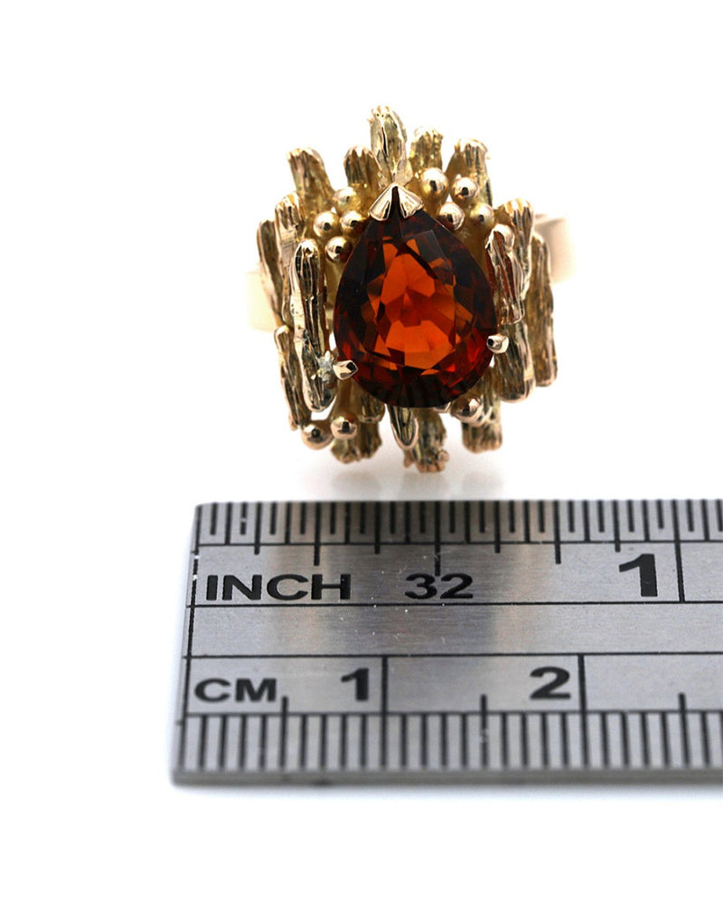 Pear Shaped Madeira Citrine Ring
