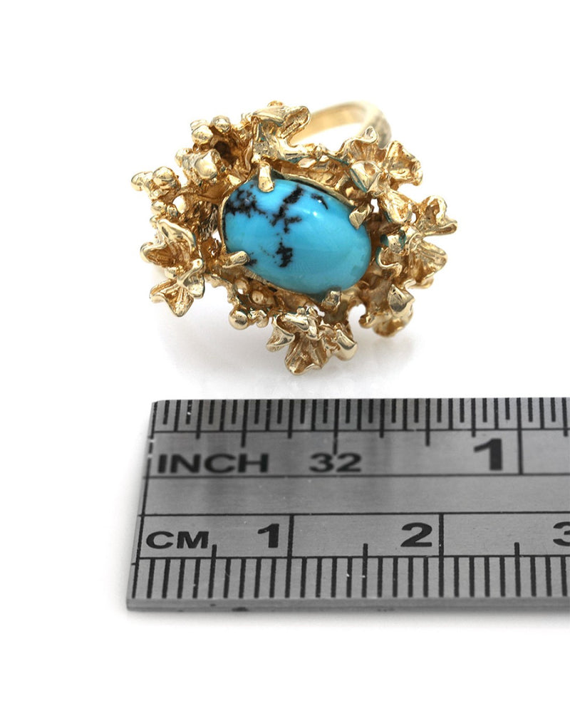 Oval Turquoise Free Form Ring