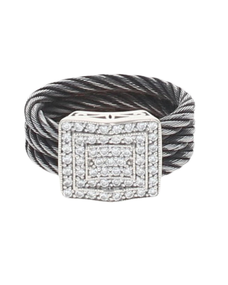 Charriol Celtic Noir Nautica Cable Diamond Ring