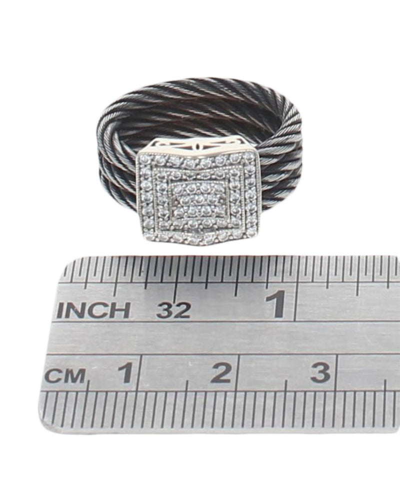 Charriol Celtic Noir Nautica Cable Diamond Ring