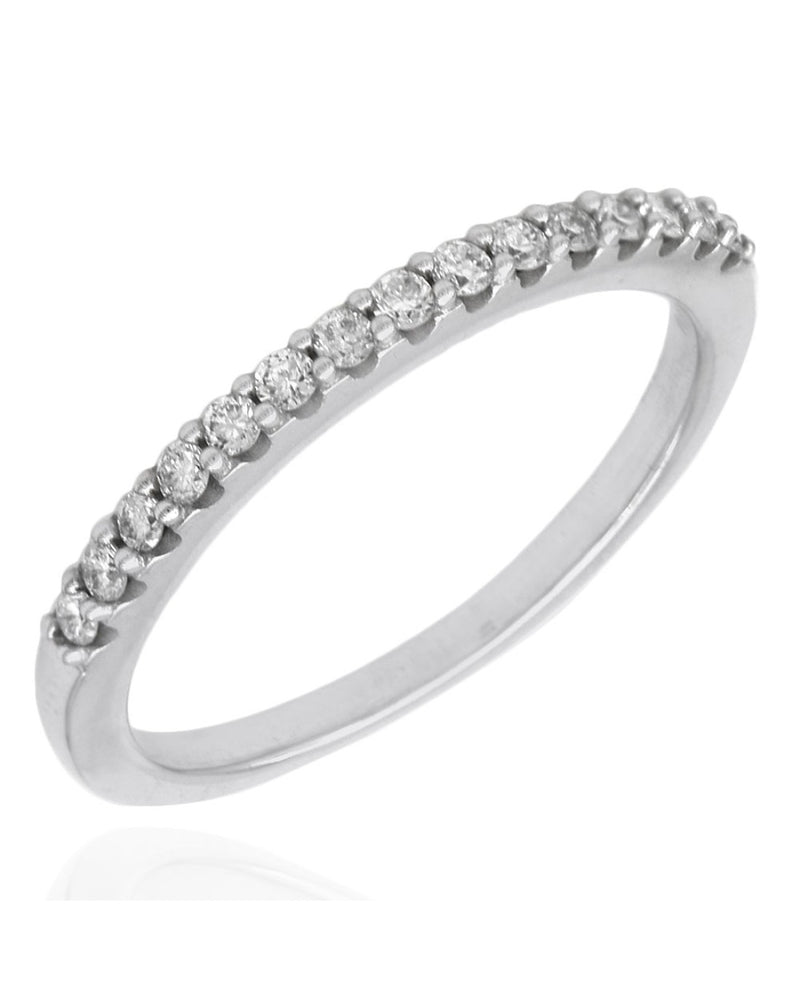 Round Diamond Band in White Gold