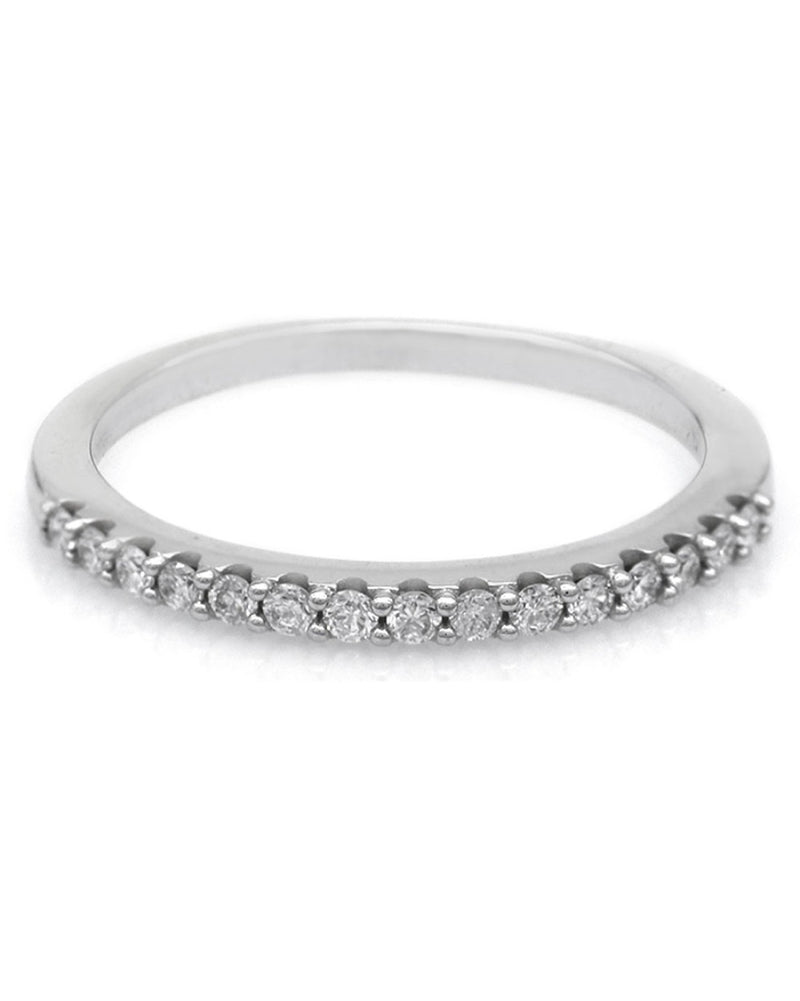 Round Diamond Band in White Gold