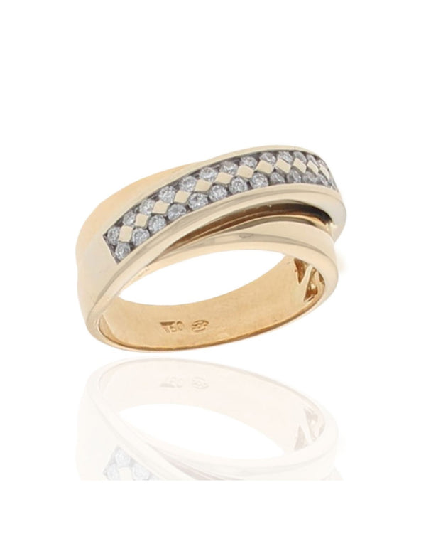 2 Row Diamond Crossover Band
