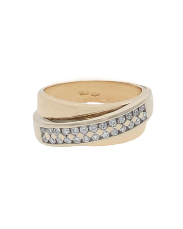 2 Row Diamond Crossover Band
