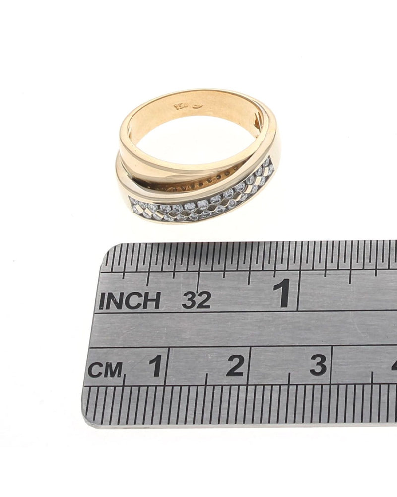 2 Row Diamond Crossover Band