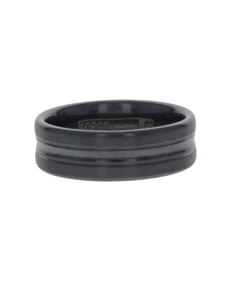 Gentlemen's Convex Center Cut Comfort Fit Band in Black Titanium