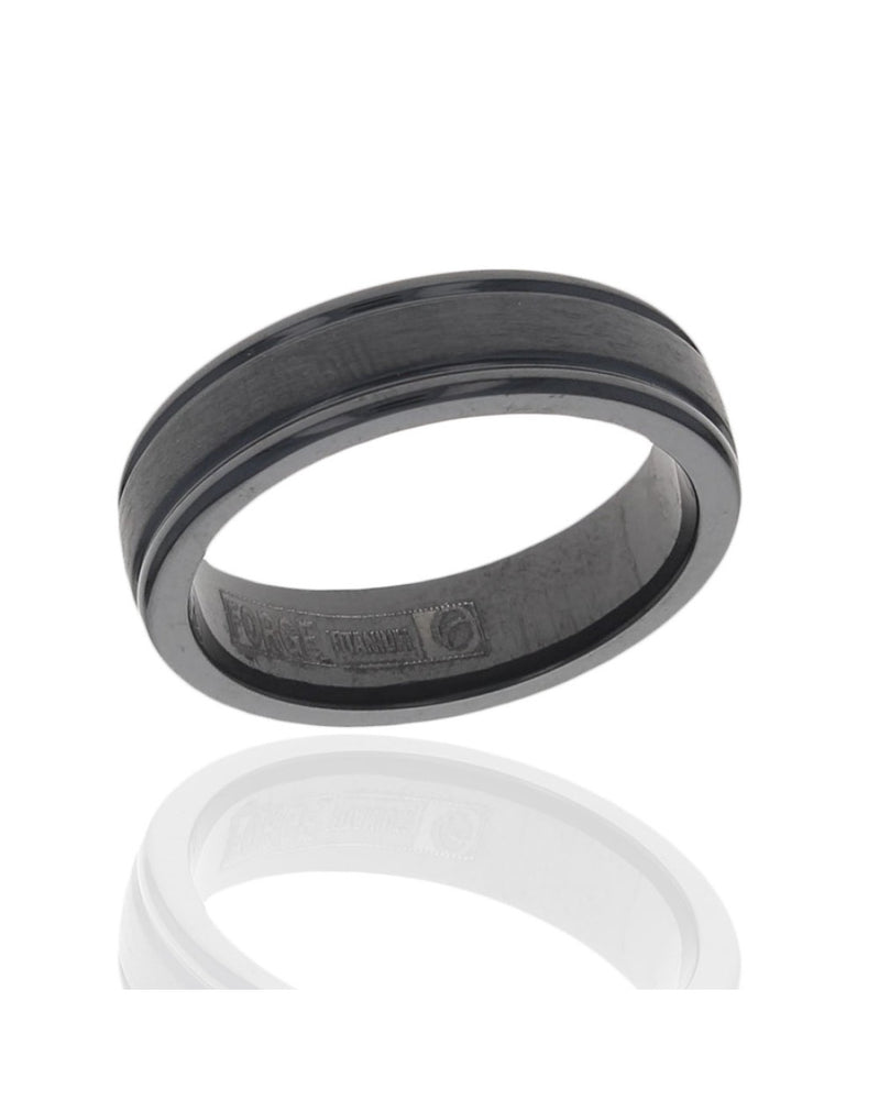 Gentlemen's Fluted Edge Comfort Fit Band in Black Titanium