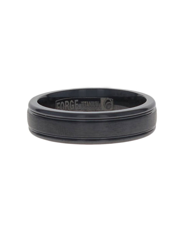 Gentlemen's Fluted Edge Comfort Fit Band in Black Titanium