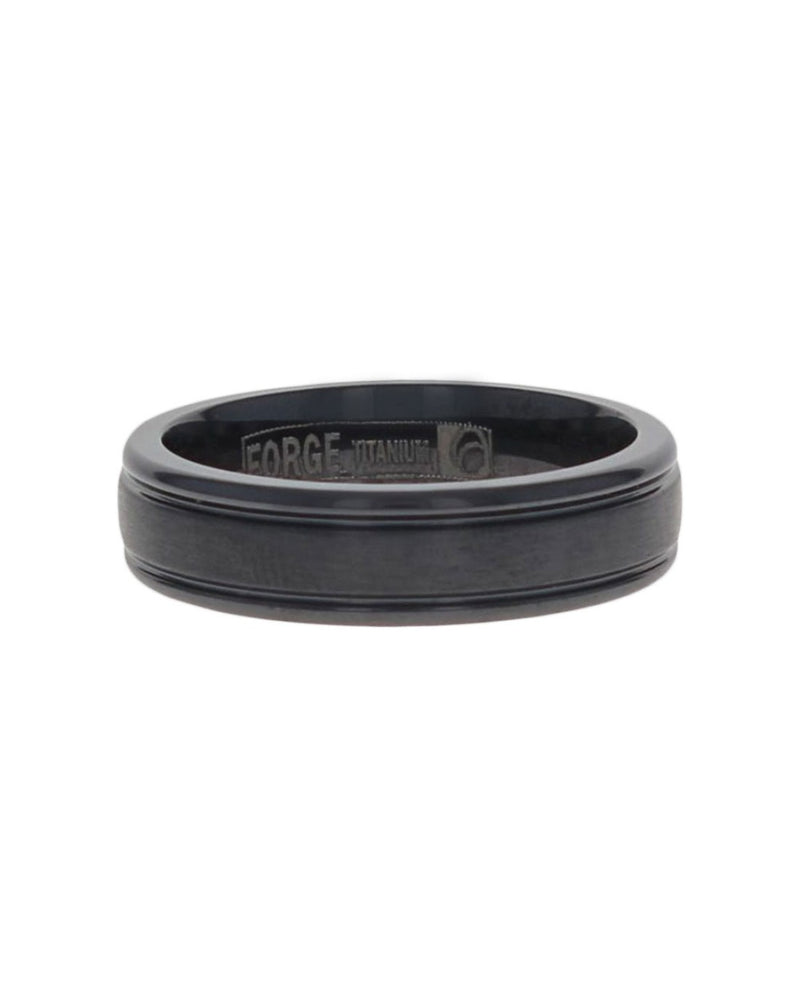 Gentlemen's Fluted Edge Comfort Fit Band in Black Titanium