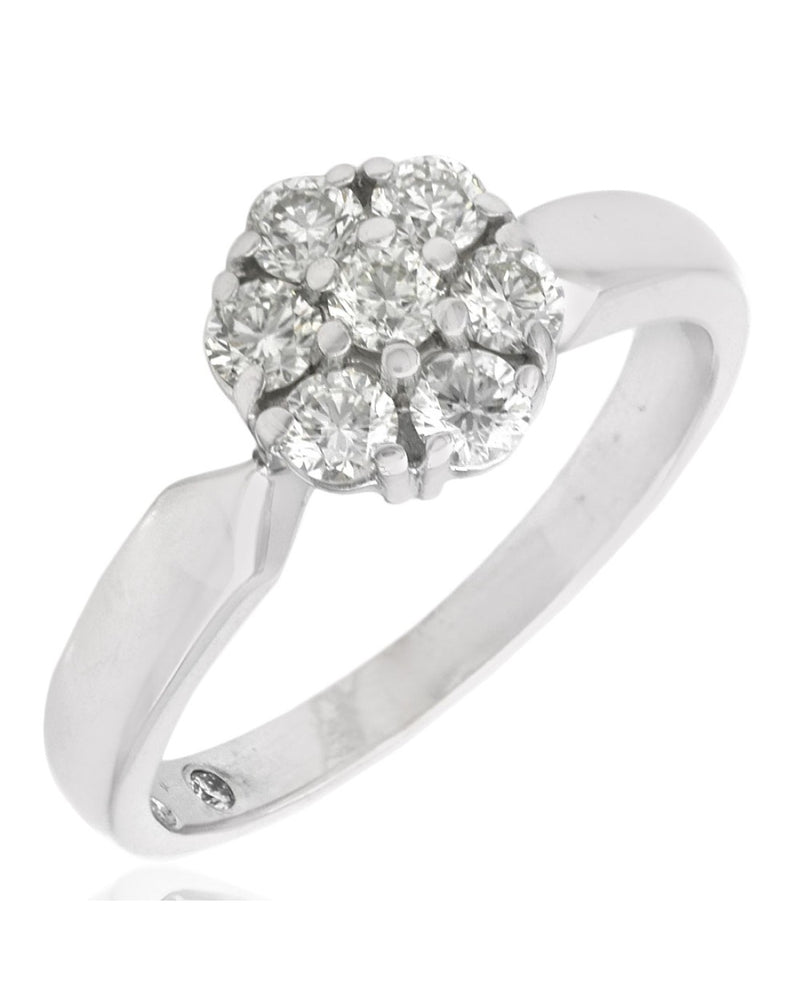 Diamond Cluster Flower Ring