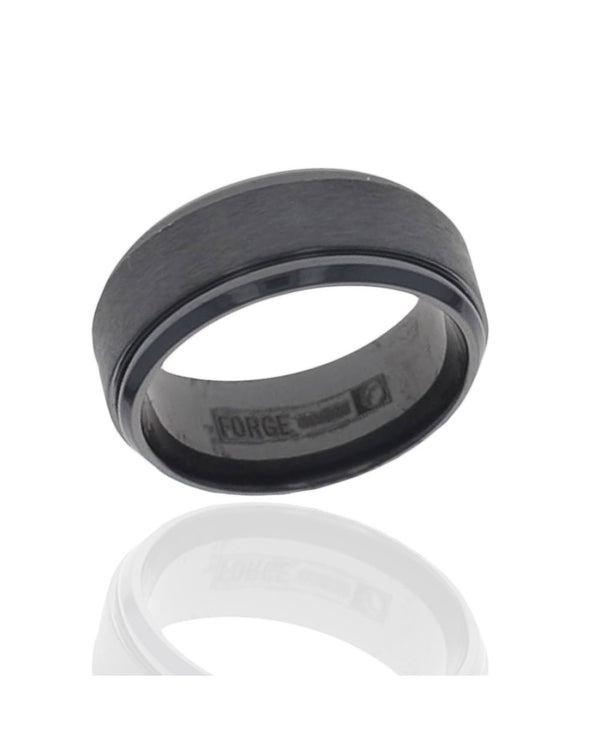 Gentlemen's Beveled Edge Comfort Fit Band in Black Titanium