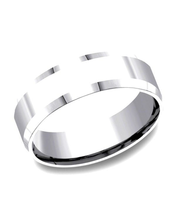 Gentlemen's Beveled Edge Comfort Fit Band in Tungsten