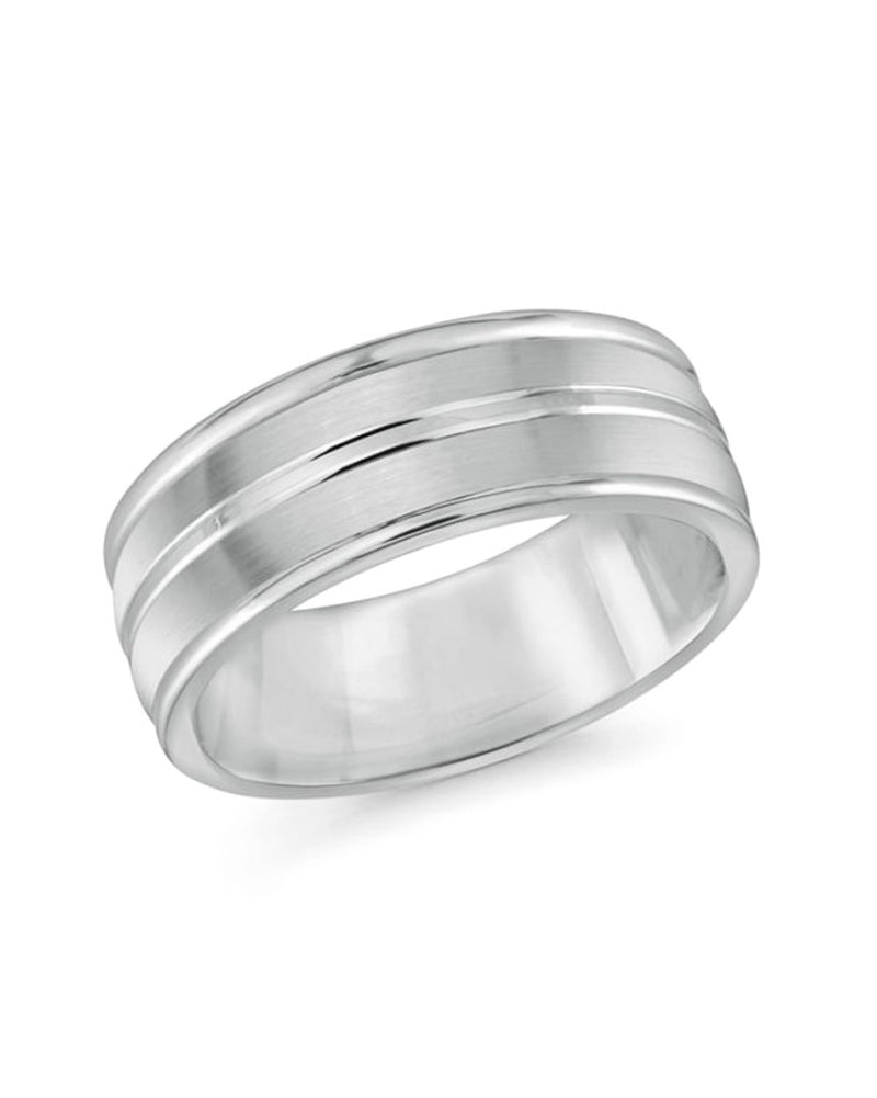 Gentlemen's Center Cut Round Edge Comfort Fit Band in Tungsten