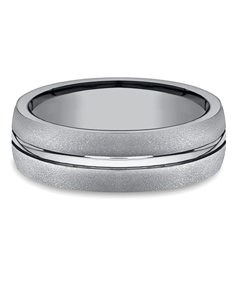 Gentlemen's Center Cut Comfort Fit Band in Grey Titanium