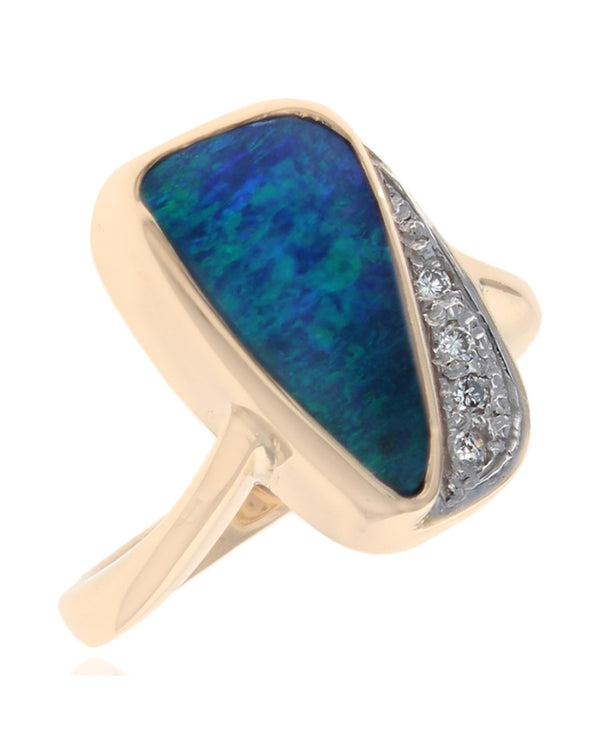 Opal Panel and Diamond Ring